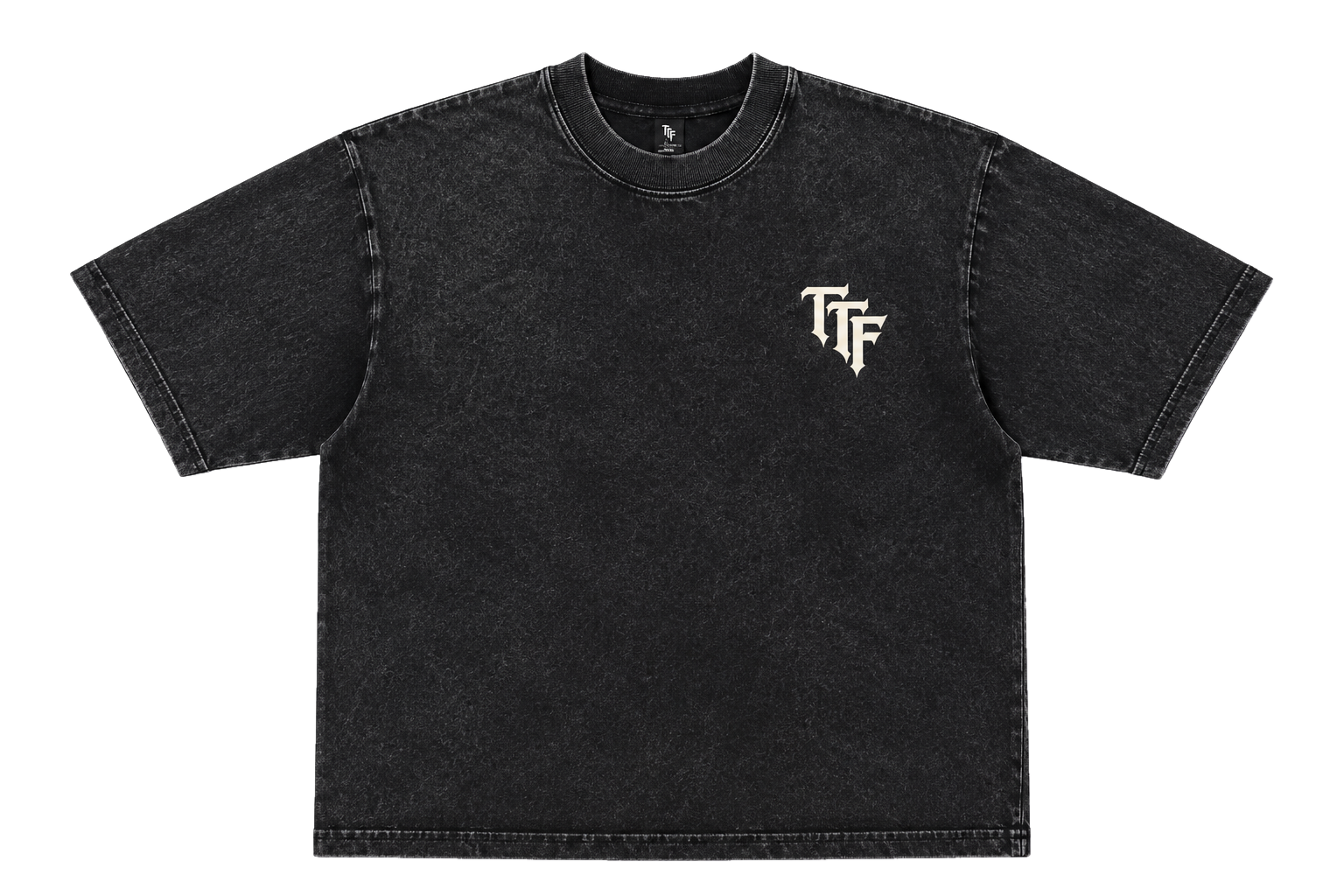 PLAYERA BLACK WASH — ARCHIVE 001 — vista frontal
