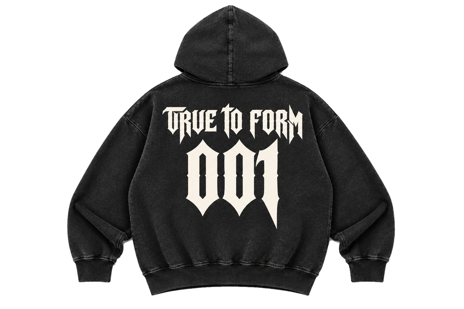 HOODIE BLACK WASH — ARCHIVE 001, vista posterior